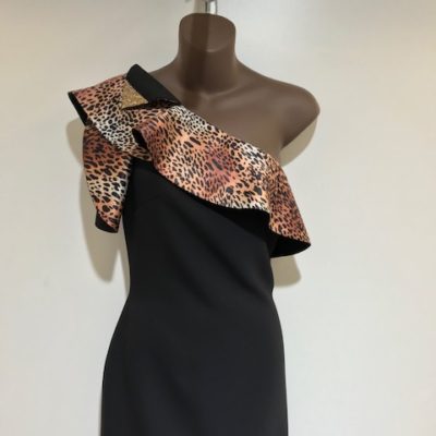 Code 3488.Leopard pattern dress.Leopar desenli elbise.